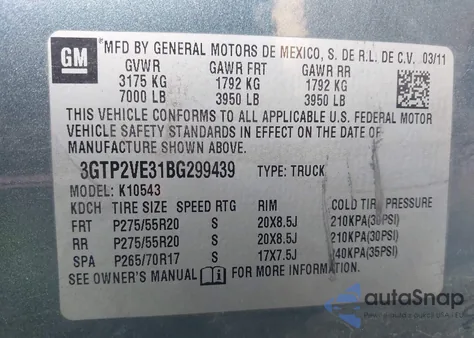 2011 GMC Sierra 1500 Sle z USA, uszkodzony, nr VIN 3GTP2VE31BG299439